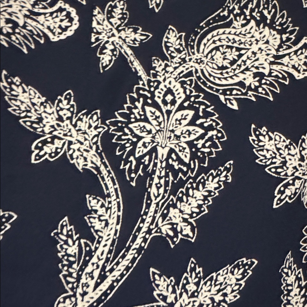 VTG Liz Claiborne Collection Womens M button down Paisley Vest Top Navy/Cream - Picture 5 of 8